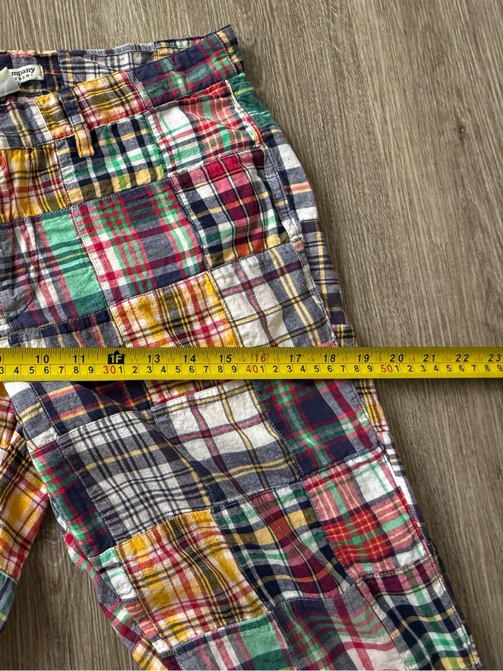 Vintage Polo Jeans Co Ralph Lauren Madras Patchwork Capri Pants Size 8 - Picture 5 of 10